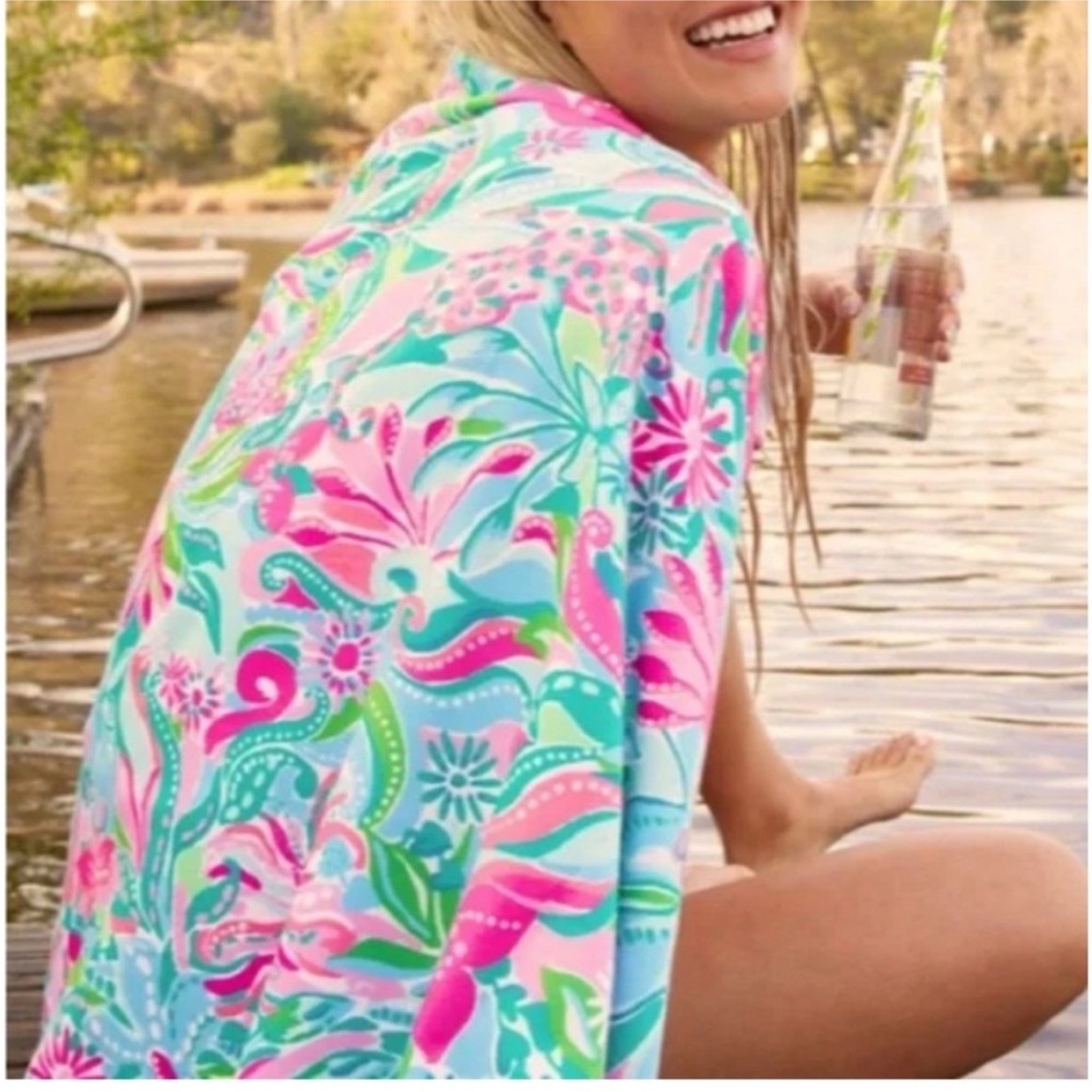Lily Pulitzer- Colorful Floral Beach lounge Towel